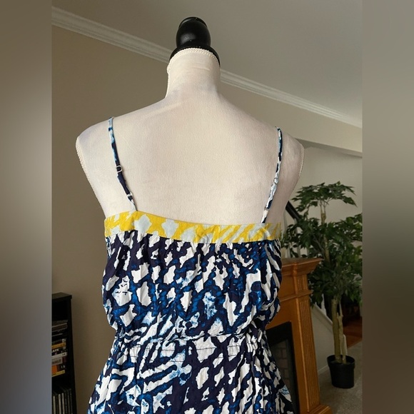Rachel Rachel Roy Blue & Yellow Abstract Print Button Up Dress Size Small - Picture 5 of 11